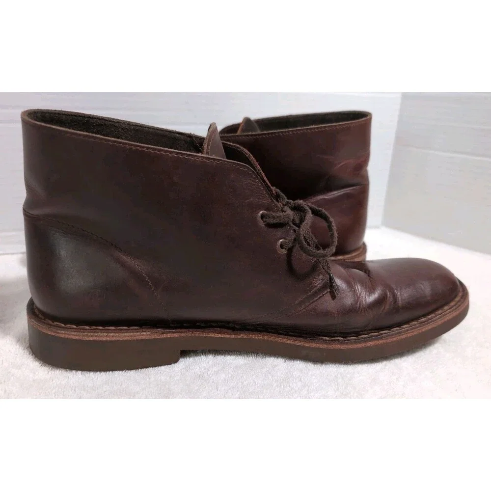 CLARKS BUSHACRE  GENUINE LEATHER CHUKKA BOOTS BROWN MEN'S SIZE 12 VGC